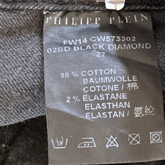 Philipp Plein Devil's Food Skinny Stretch Low Rise Jegging Black Fade Wash 27 - Picture 13 of 16